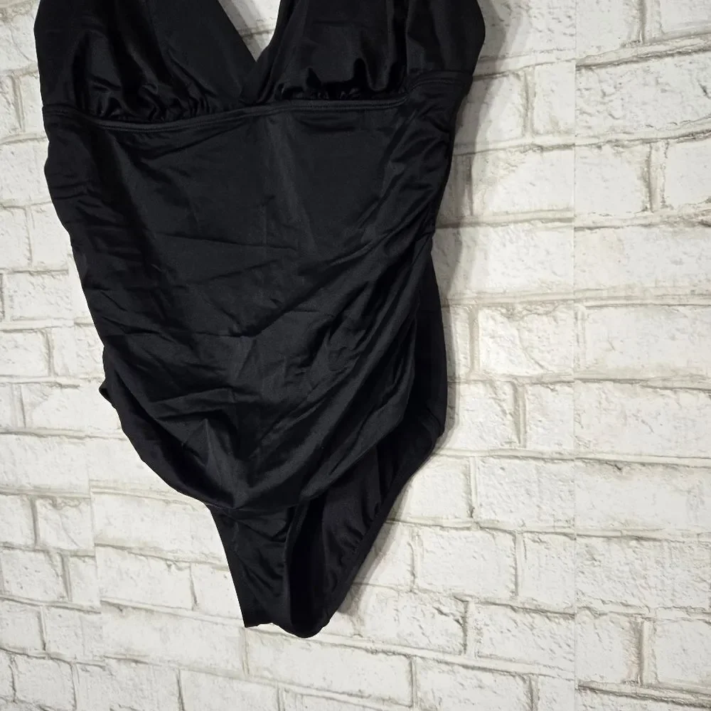 Time and Tru black one piece swimsuit